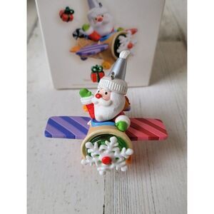 Hallmark Santa sweet ride 2008 series glitter ornament Xmas